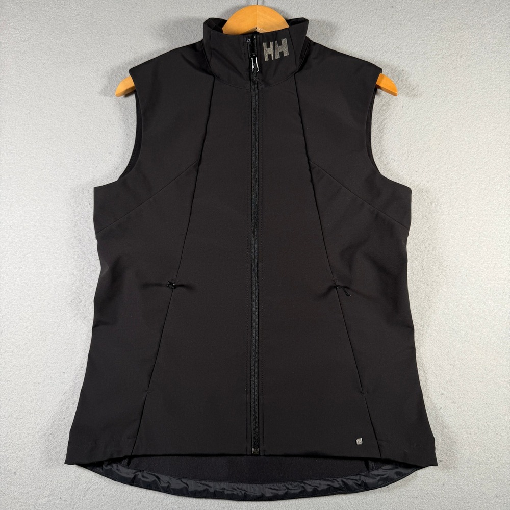 Helly Hansen Paramount Series Black Softshell Vest Womens Large 62416 Mock Neck